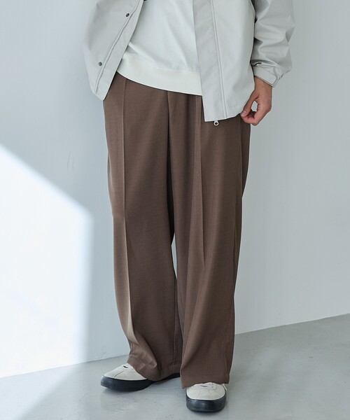 THE SHOP TK パンツ ツイルワイドスラックス メンズ : ZOZOTOWN Yahoo