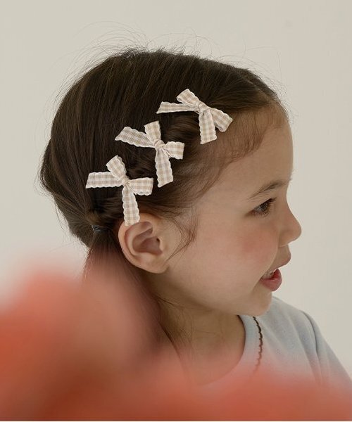 ヘアクリップ チェックリボンちびヘアクリップ6Pセット : ZOZOTOWN