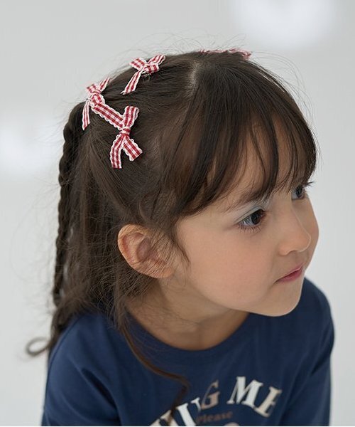 ヘアクリップ チェックリボンちびヘアクリップ6Pセット : ZOZOTOWN