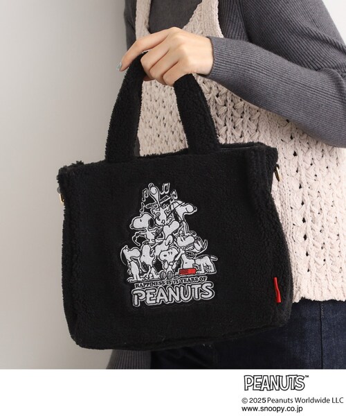 PEANUTS トートバッグ 「PEANUTS」ボアスクエア2WAYトート レディース