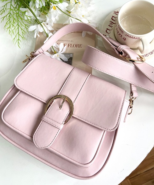 moment+ ショルダーバッグ バッグ ワイドベルトサッチェルショルダー