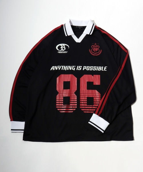 tシャツ サッカーユニフォームデザイン 長袖ロンT/フットボールTシャツ