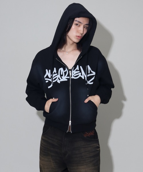 SEQUENZE パーカー 「SEQUENZ/シークエンズ」logo Zip-up short hoodie