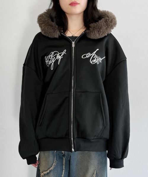 パーカー フェイクファージップアップパーカー メンズ レディース