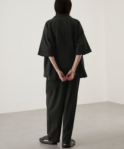 セットアップ 2点セット ビッグシルエットオープンカラー半袖シャツ