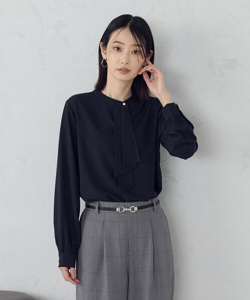 COMME CA ISM（コムサイズム） ブラウス シャツ ボウタイ風ブラウス