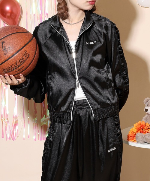 NERDY ジャージ サテンバイカートラックトップ レディース : ZOZOTOWN