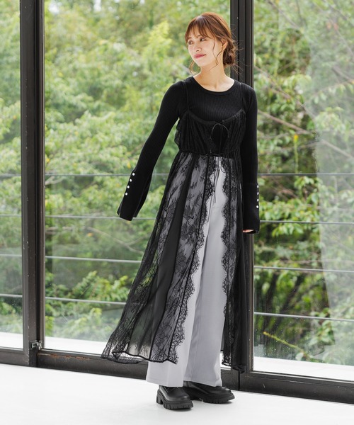 mysty woman（ミスティウーマン） パンツ ビシルエットタックパンツ