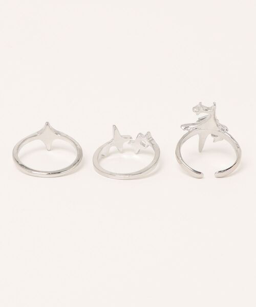 VIBGYOR 指輪 リング Y2K シルバーリング 3点セット(BDS) メンズ