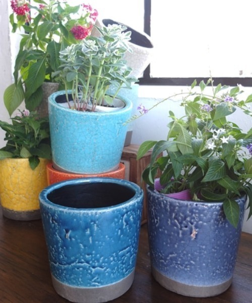 DULTON（ダルトン） 花瓶 COLOR GLAZED POT/5号 植木鉢 : ZOZOTOWN