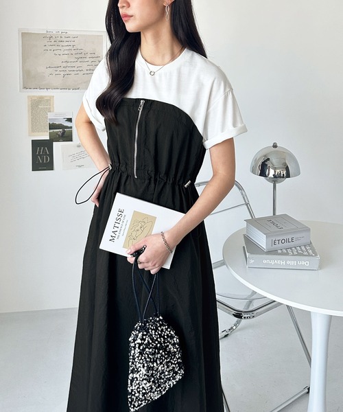 GeeRA（ジーラ） ワンピース 「S-XL展開」ハーフジップビスチェ