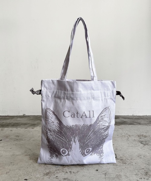 nicott（ニコット） トートバッグ NC:カワムラオリエ CAT ALL ネコ巾着