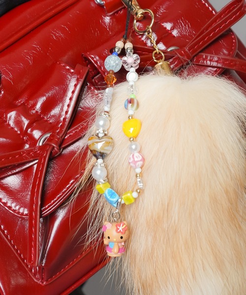 激レア キティ ストラップ ビーズ チェリー KT ストラップ さくらんぼ