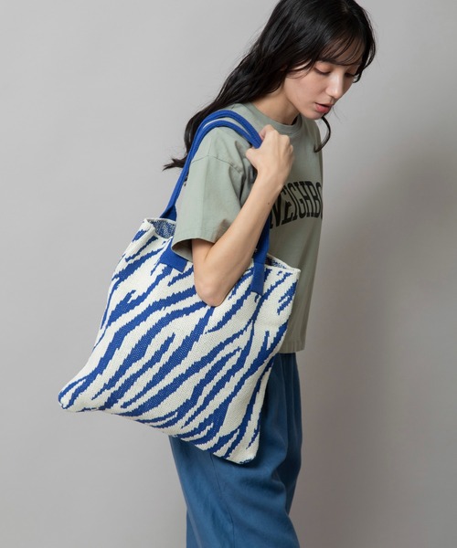 Munich（ミューニック） トートバッグ ゼブラジャカードニットバッグ
