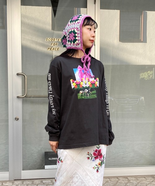 HEY!MrsROSE tシャツ HEY! Mrs ROSE(ヘイ！ミセスローズ)牛柄ロンT