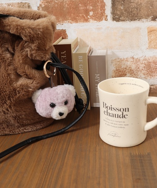 チャーム モコモコくまさん アニマルぬいぐるみバッグチャーム