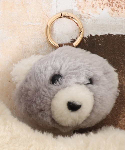 チャーム モコモコくまさん アニマルぬいぐるみバッグチャーム