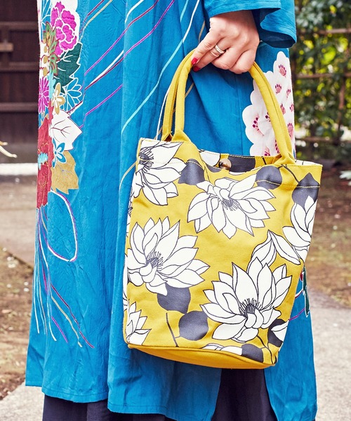 カヤ トートバッグ 「カヤ」蓮の花 樽型トートバッグ レディース