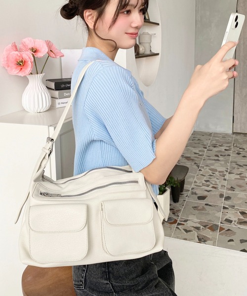 moment+ ショルダーバッグ バッグ ダブルフラップポケットバッグ