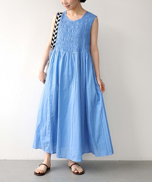 Jines（ジネス） ワンピース シアーボイルスモッキングワンピース