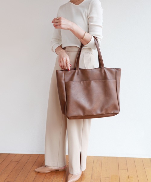 andme（アンドミー） トートバッグ 合成皮革A4トートバッグ レディース