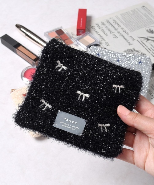 Flowering（フラワーリング） ポーチ アニマル柄×ジャガード/刺繍