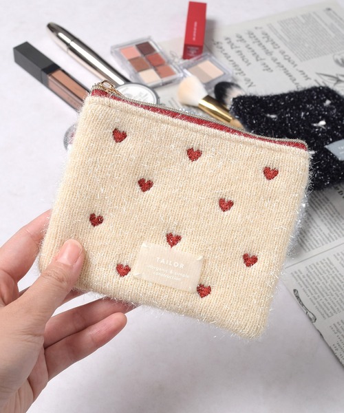 Flowering（フラワーリング） ポーチ アニマル柄×ジャガード/刺繍