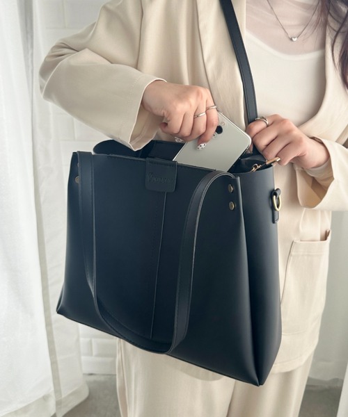 トートバッグ 新色追加 6色展開「A4収納可能」通勤・通学 PUダブル