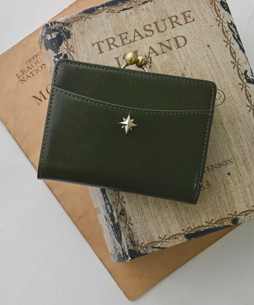 An+u 財布 「An＋u」W Starスタッズガマグチミドルウォレット