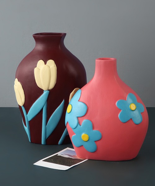 aimoha（アイモハ） 花瓶 カラフルなお花の陶器花瓶 : ZOZOTOWN Yahoo