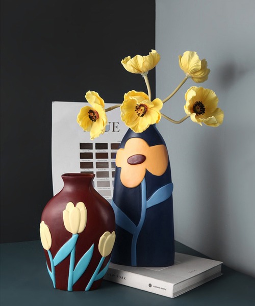 aimoha（アイモハ） 花瓶 カラフルなお花の陶器花瓶 : ZOZOTOWN Yahoo