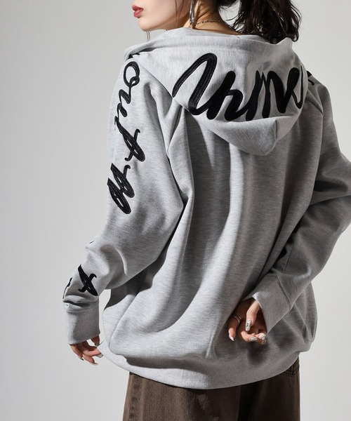 RE730 パーカー Logo embroidery zip-up hoodie / ロゴ刺繍 ジップ