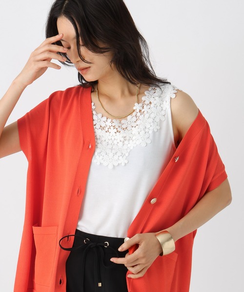 Elura（エルーラ） タンクトップ ノースリーブ ラウンドフラワー2WAY