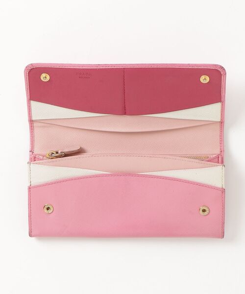 PRADA（プラダ） サフィアーノ マルチカラー 長財布 - ピンク