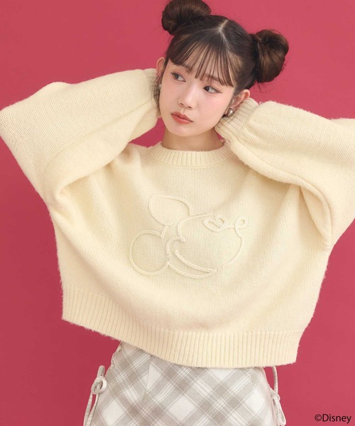 Disney（ディズニー） ニット セーター Disney/ミッキーコード刺繍