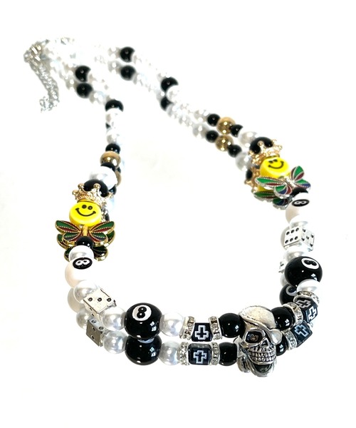 1004ST ネックレス スマイル ビーズネックレス メンズ レディース