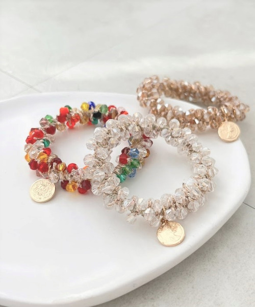 Three Four Time（スリーフォータイム） ヘアゴム ビーズ編みヘアゴム