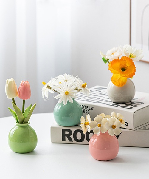 IRADOWL（アイラドール） 花瓶 room」ミニカラフルフラワーベース