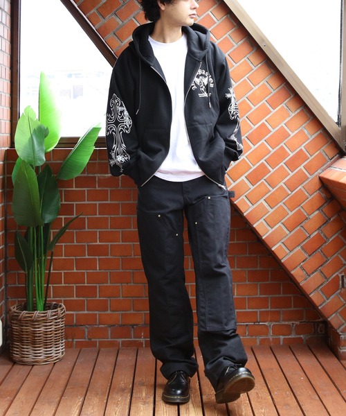 8 パーカー Angleプリントzipパーカー メンズ レディース : ZOZOTOWN