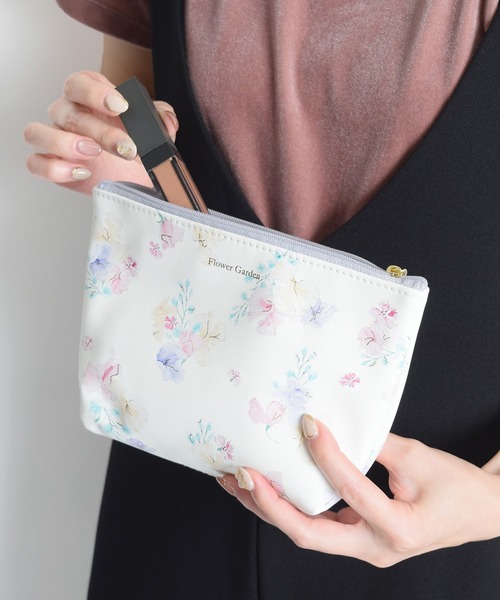Flowering（フラワーリング） ポーチ フェミニン総柄/ マチ付きポーチ