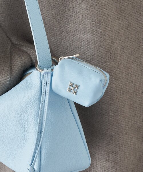 russet（ラシット） チャーム カラビナ付き レザーミニポーチ型