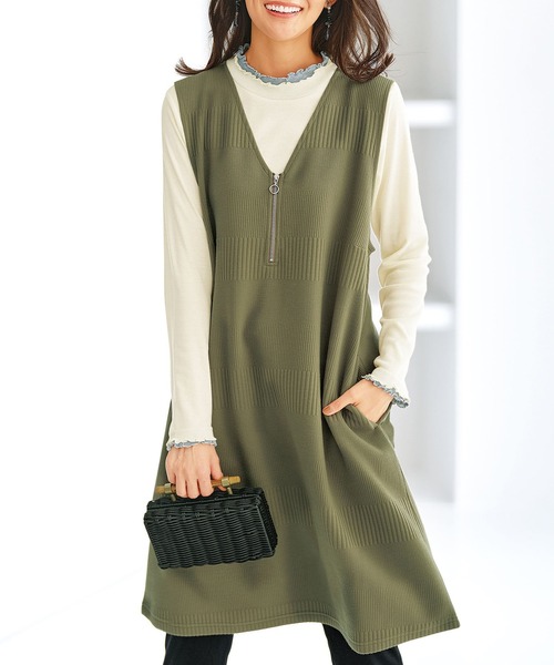 BELLUNA PLUS（ベルーナプラス） スカート ボーダージャカード素材