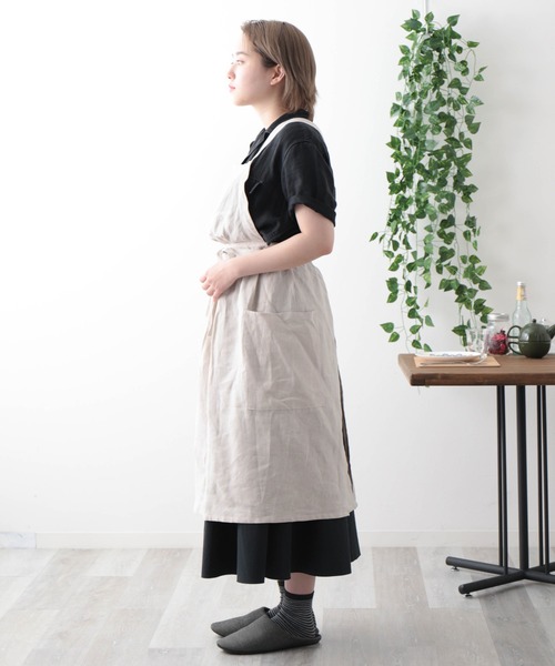 Jubilee（ジュビリー） エプロン 洗いざらし リネン 100% プリーツ