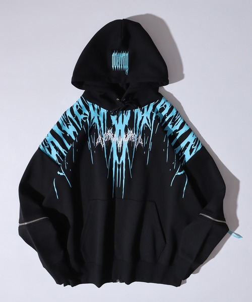 RE730 パーカー Psychedelic ZIP dark sweat hoodie / ZIP闇系パーカー