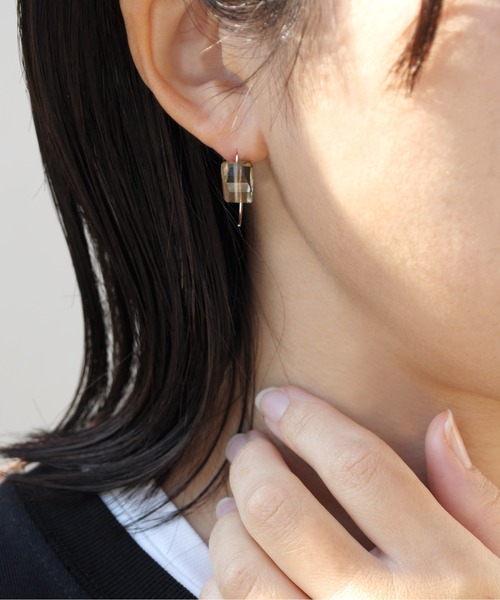 anq.（アンク） ピアス 「anq.」K10・ OneStoneピアス(カイヤナイト