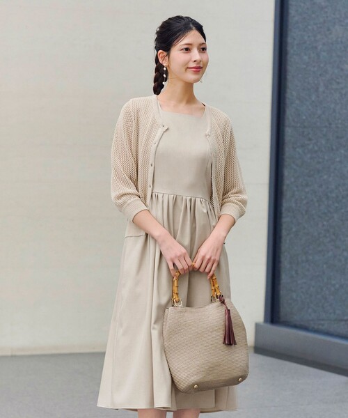 Tiaclasse ワンピース 麻調スクエアネックワンピース : ZOZOTOWN Yahoo