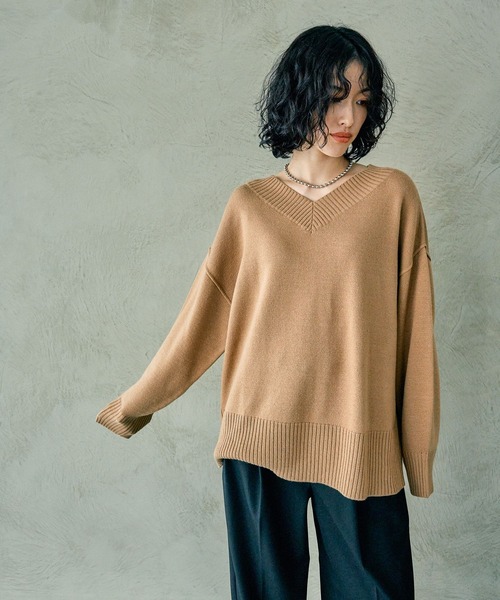 LEPSIM（レプシィム） ニット セーター 7ゲージVネックプルオーバー