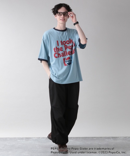 PEPSI（ペプシ） tシャツ 「PEPSI/ペプシ」コラボプリント/リンガーT