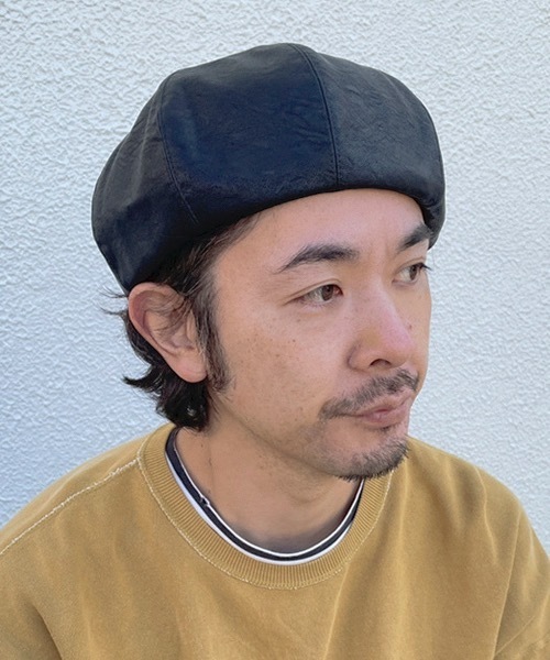 polcadot（ポルカドット） 帽子 ベレー帽 フェイクレザーベレー帽