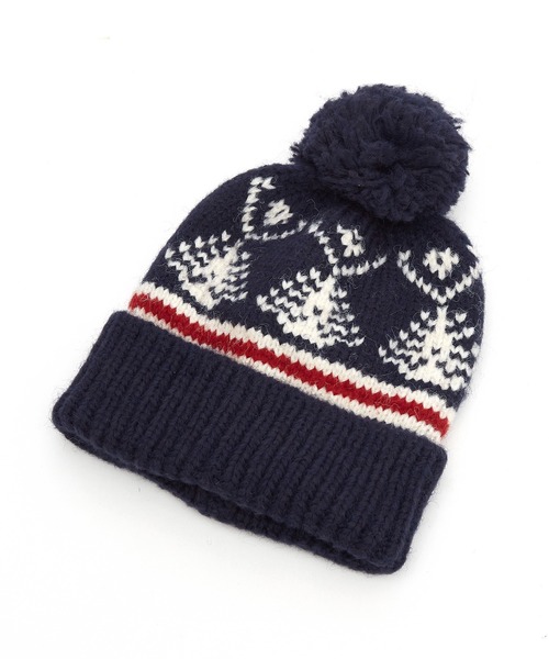ニット帽 ニットキャップ an meets zakka レトロノルディック柄